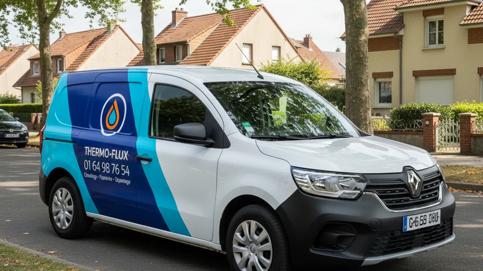 Exemple de covering total sur camionnette d'artisan — design Bixent