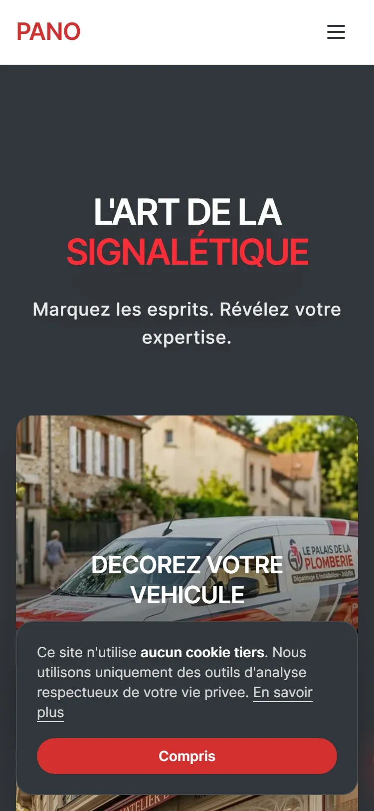 Aperçu mobile du site web de PANO Ris-Orangis livré par Bixent