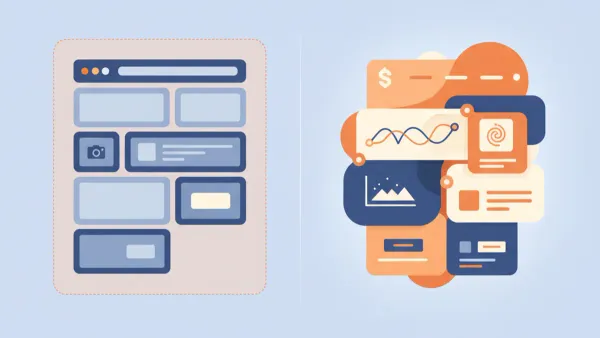 Comparaison visuelle entre un site template type Wix et un site web professionnel codé manuellement